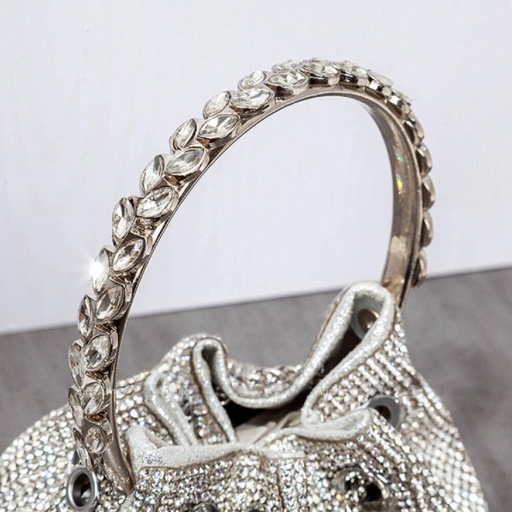 Women Luxury Crystal Evening Clutch Bag for Prom Wedding Party Crossbody - Picture 6 of 6